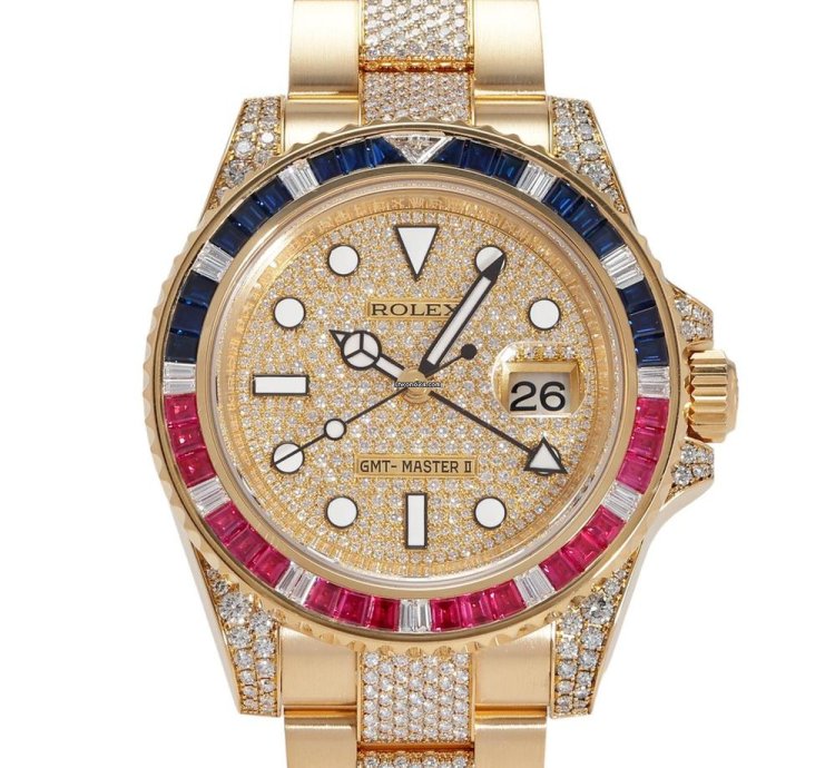 Rolex Gmt-master Ii 116758saru Automatic Yellow Gold Good
