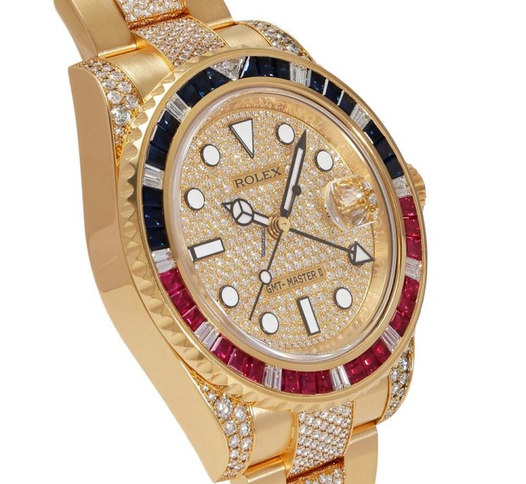 Rolex Gmt-master Ii 116758saru Automatic Yellow Gold Good