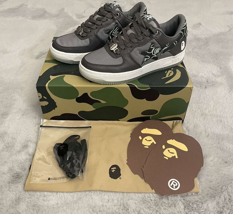 Bape Sta 1 Line Camo Charcoal Size 11