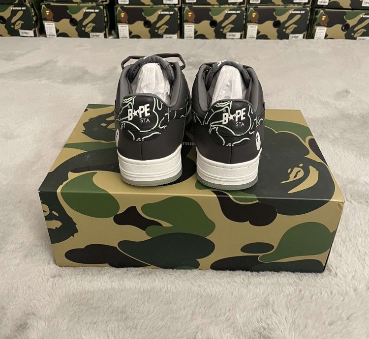 Bape Sta 1 Line Camo Charcoal Size 8