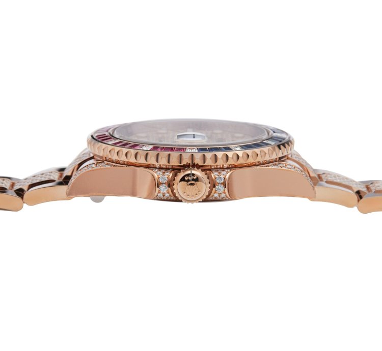 Rolex Gmt-master Ii Unworn With Stickers 18k Rose Gold 126755saru- - Ats-w008116