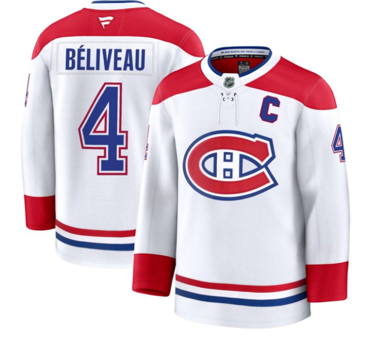 Jean Béliveau Jersey 4 Montreal Canadiens Timeless Premium Stitched 2025 Away