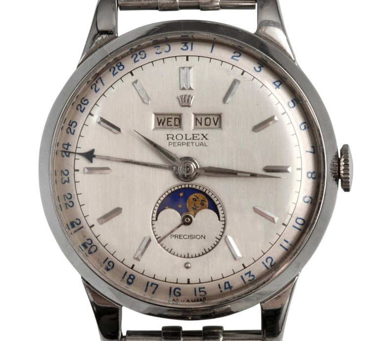 Rolex Padellone 8171 Steel Silver Dial Very Rare 1951