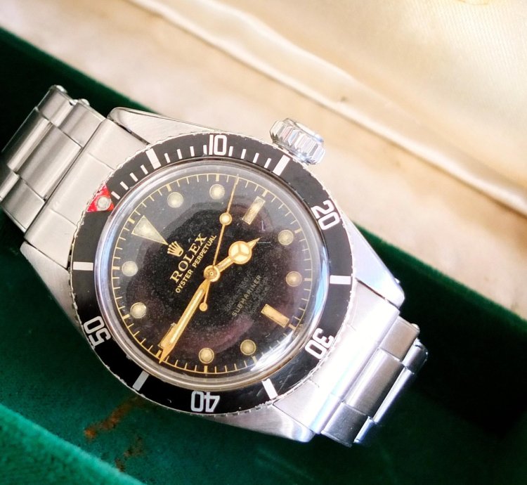 Rolex Submariner no Date Radium 6538 4 Line Big Crown Gilt Radium Zifferblatt Aus 1956