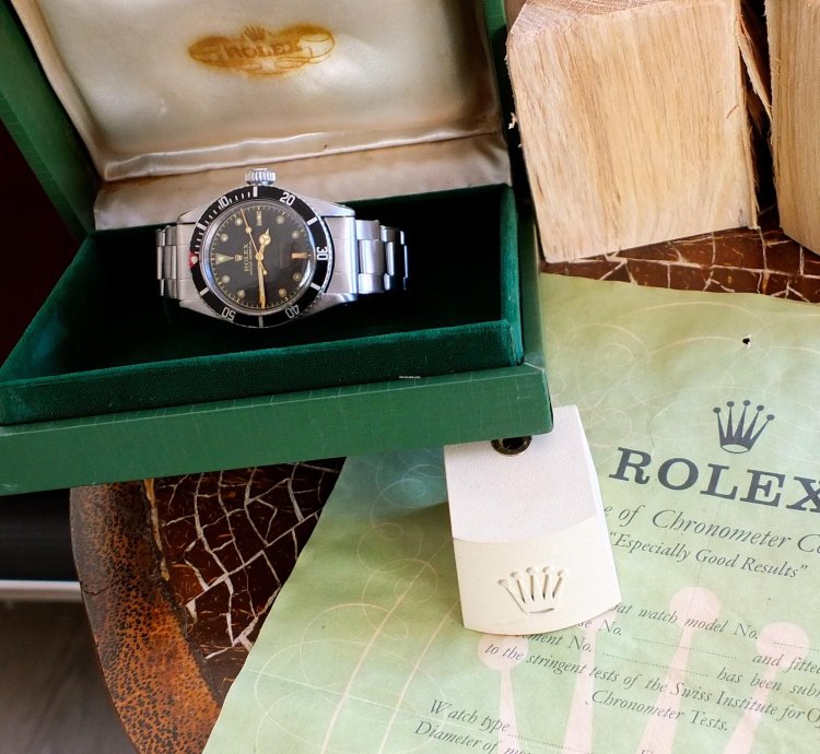 Rolex Submariner no Date Radium 6538 4 Line Big Crown Gilt Radium Zifferblatt Aus 1956