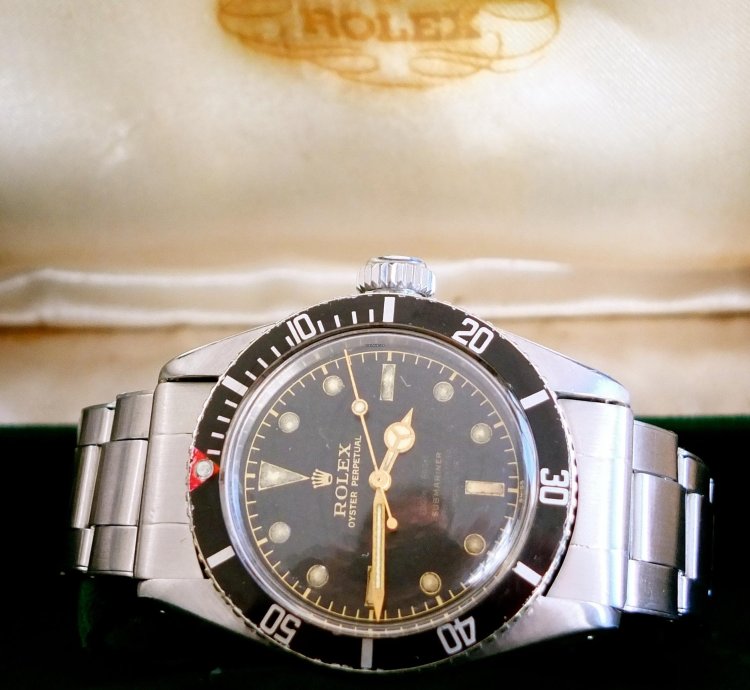 Rolex Submariner no Date Radium 6538 4 Line Big Crown Gilt Radium Zifferblatt Aus 1956