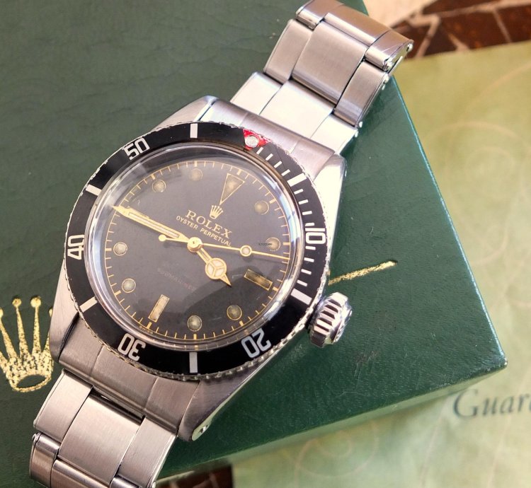 Rolex Submariner no Date Radium 6538 4 Line Big Crown Gilt Radium Zifferblatt Aus 1956