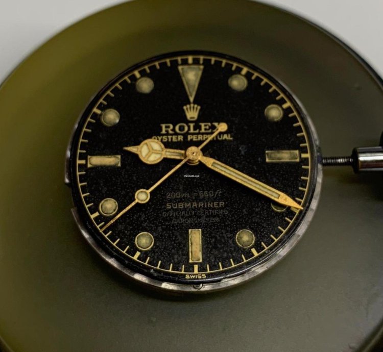 Rolex Submariner no Date Radium 6538 4 Line Big Crown Gilt Radium Zifferblatt Aus 1956