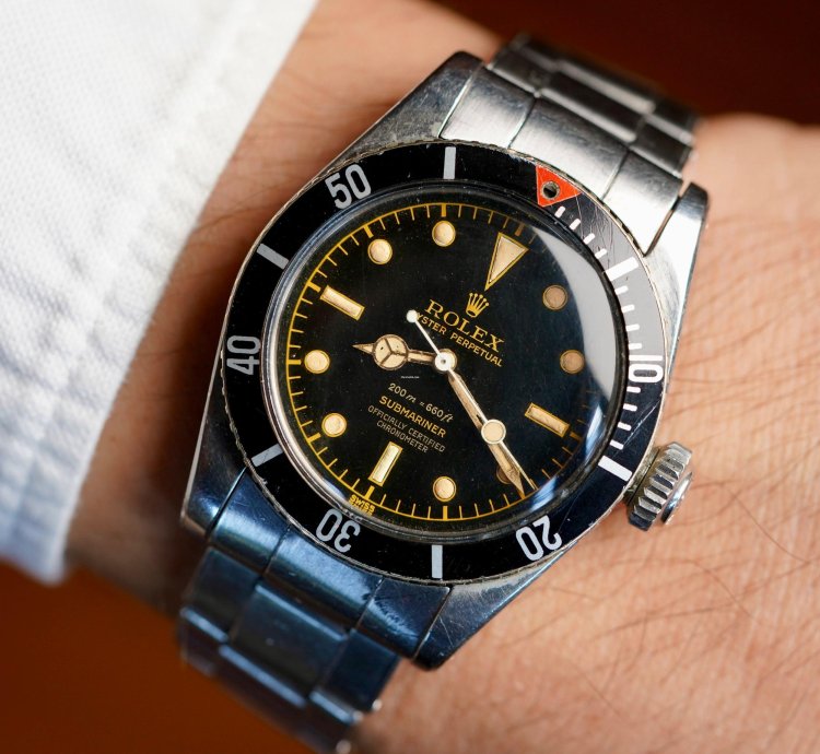 Rolex Submariner Big Crown James Bond Four Line Submariner Reference 6538 Unpolished