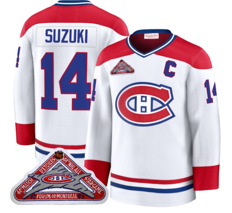 Nick Suzuki Jersey 14 Montreal Canadiens Timeless Premium Stitched 1992 Blue Line