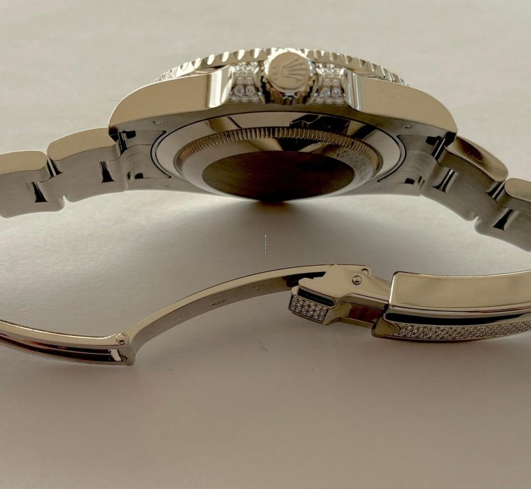 Rolex Submariner Date Exklusiv 18k Wei Gold Mit Diamanten full Set