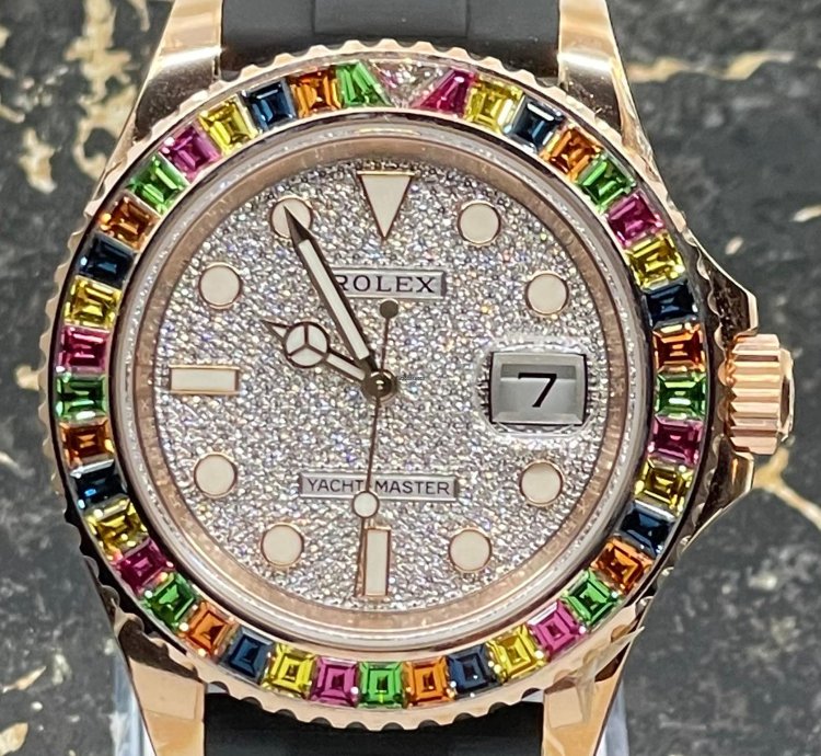 Rolex Yacht-master 40 116695sats - Rainbow - Factory Set - Pave Dial - New