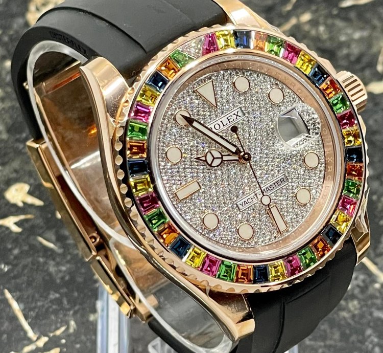 Rolex Yacht-master 40 116695sats - Rainbow - Factory Set - Pave Dial - New