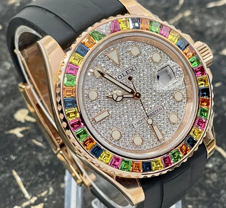 Rolex Yacht-master 40 116695sats - Rainbow - Factory Set - Pave Dial - New