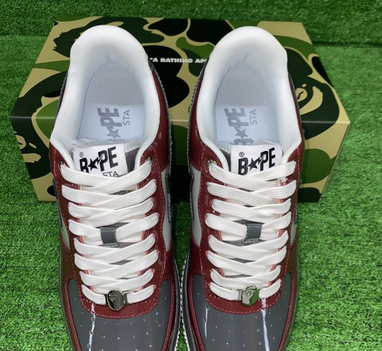 Bape Sta 2 Maroon Gray Size 9 5