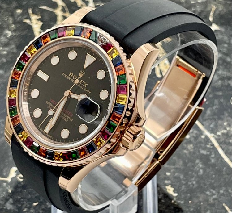 Rolex Yacht-master 40 116695sats - Rainbow - Factory Set - Rose - New