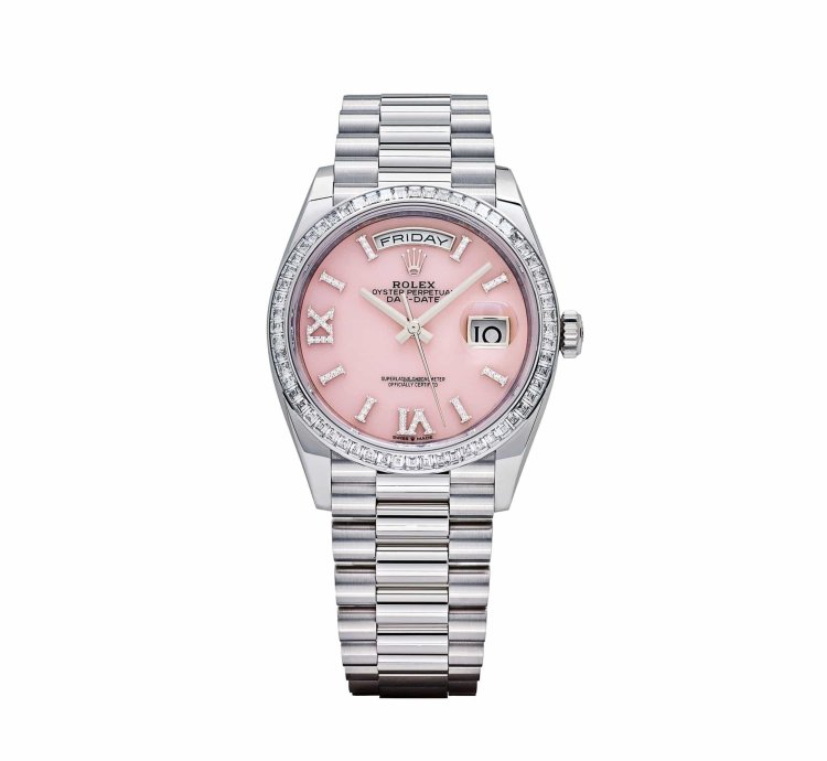 Rolex Day-date 128396tbr Platinum Pink Opal Diamond Dial And Bezel 2023