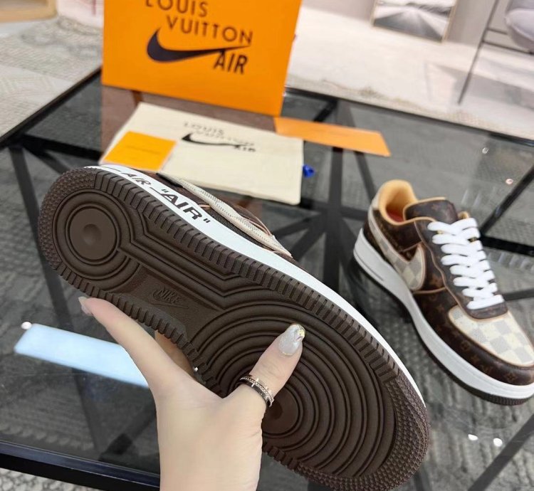 Louis Vuitton Nike Air Force 1 Low Monogram Brown Damier Azur