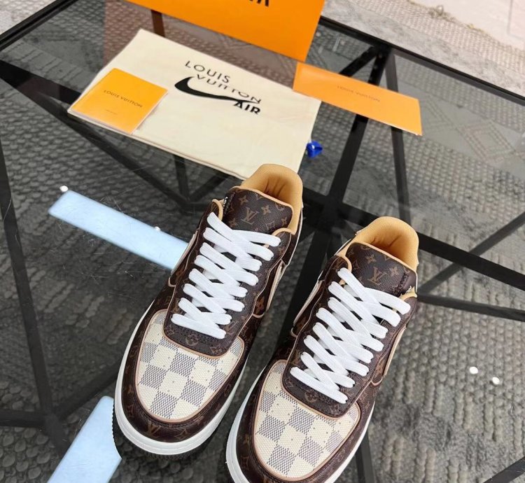 Louis Vuitton Nike Air Force 1 Low Monogram Brown Damier Azur