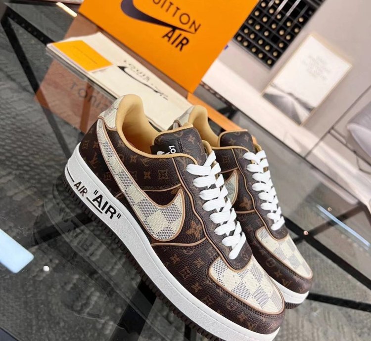 Louis Vuitton Nike Air Force 1 Low Monogram Brown Damier Azur