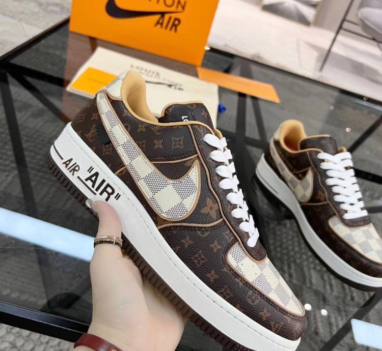 Louis Vuitton Nike Air Force 1 Low Monogram Brown Damier Azur