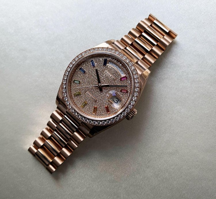Rolex Day-date 36 Diamond Rainbow Sapphire 128345rbr