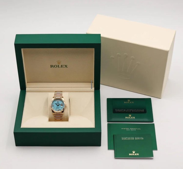 Rolex Day-date 36 Rkis 2024 Neu Full Set Turquoise Diamond Dial