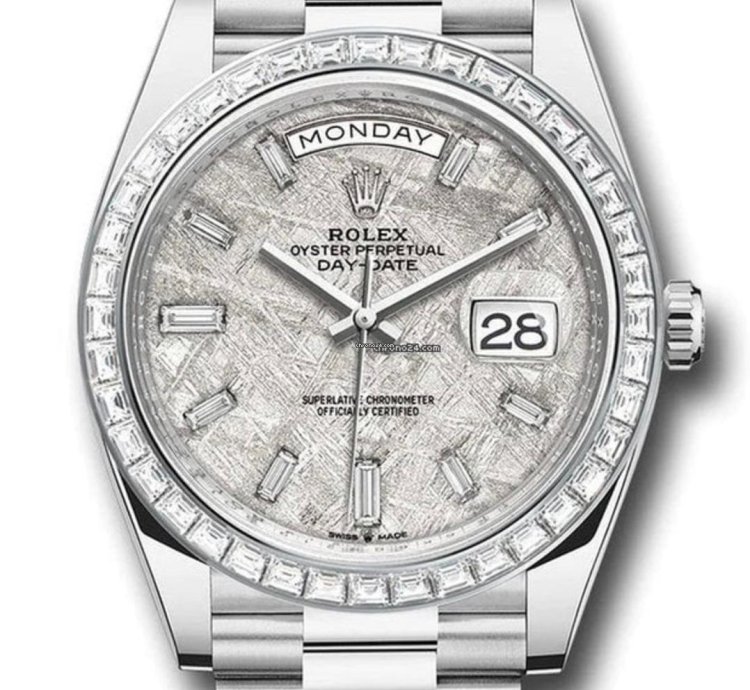 Rolex Day-date 40 2024 2025 Unworn Meteorite Dial Baguette Indices Day-date 40