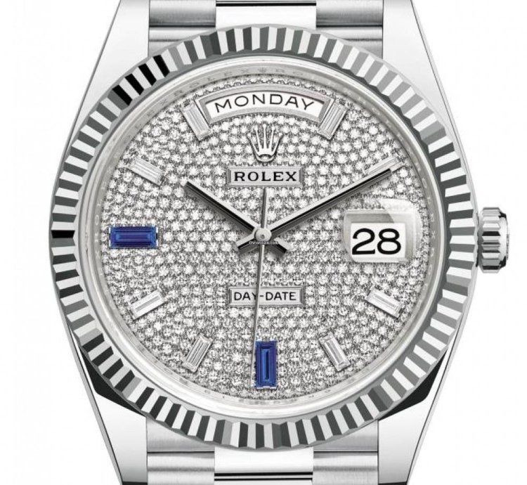 Rolex Day-date 40 228236 40mm Platinum Bracelet Pave Dial Unworn 2023