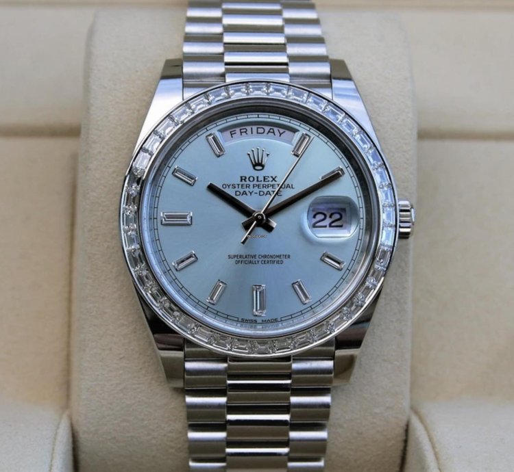 Rolex Day-date 40 228396tbr Ice Blau Diamant 2023 Neu Full Set
