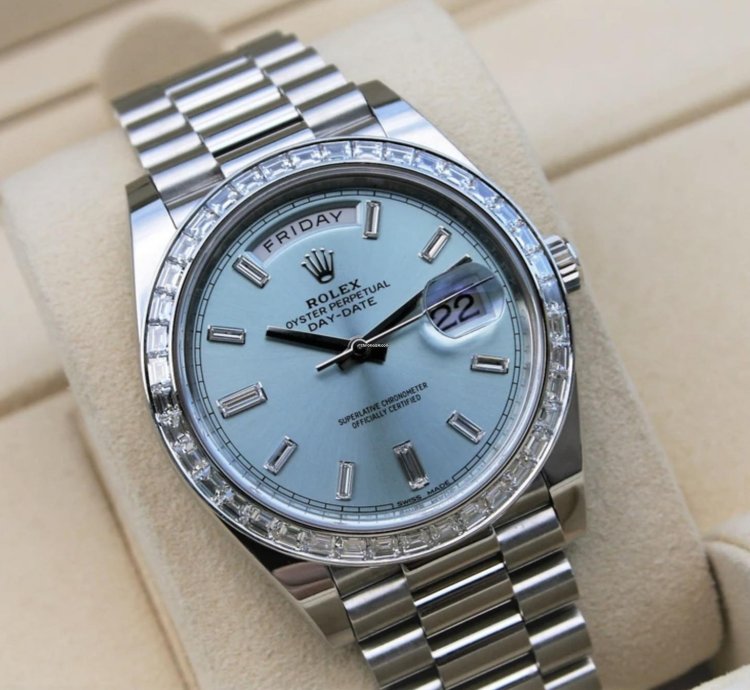 Rolex Day-date 40 228396tbr Ice Blau Diamant 2023 Neu Full Set