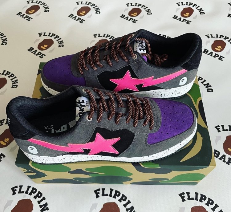 Bape Sta Black Pink Suede