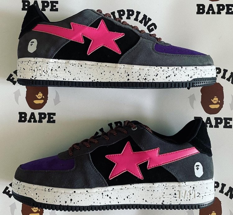 Bape Sta Black Pink Suede
