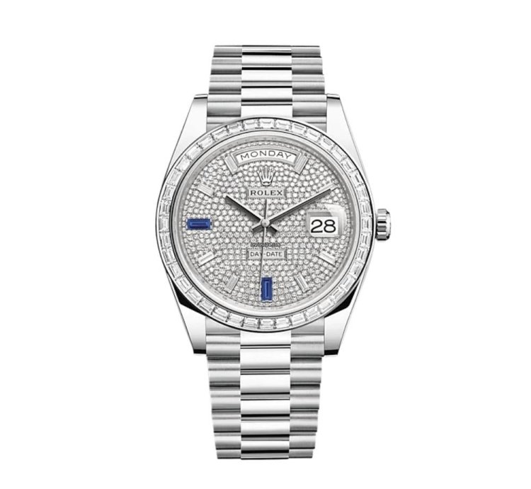 Rolex Day-date 40 228396tbr Platinum Diamond Bezel Diamond-paved Sapphire Dial 2024