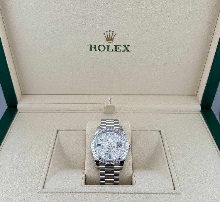 Rolex Day-date 40 228396tbr Platinum Diamond Bezel Diamond-paved Sapphire Dial 2024