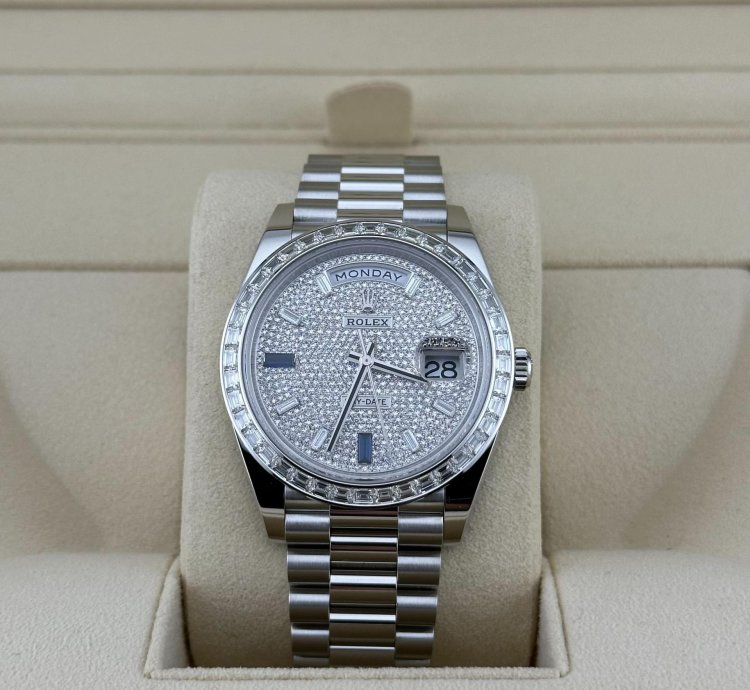 Rolex Day-date 40 228396tbr Platinum Diamond Bezel Diamond-paved Sapphire Dial 2024