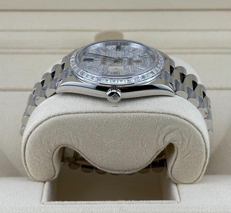 Rolex Day-date 40 228396tbr Platinum Diamond Bezel Diamond-paved Sapphire Dial 2024
