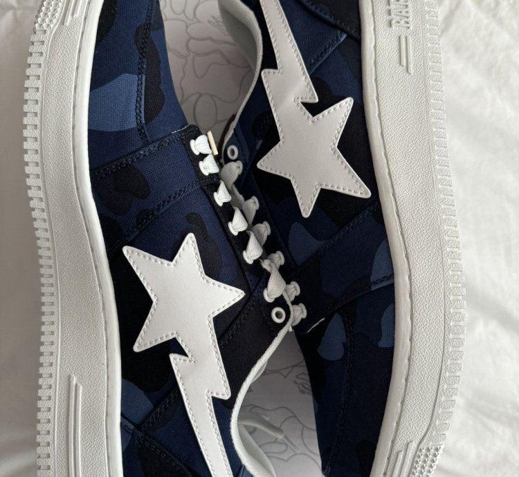 Bape Sta Canvas Navy Camo Size 9 5