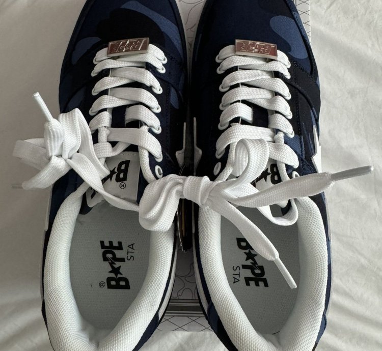Bape Sta Canvas Navy Camo Size 9 5