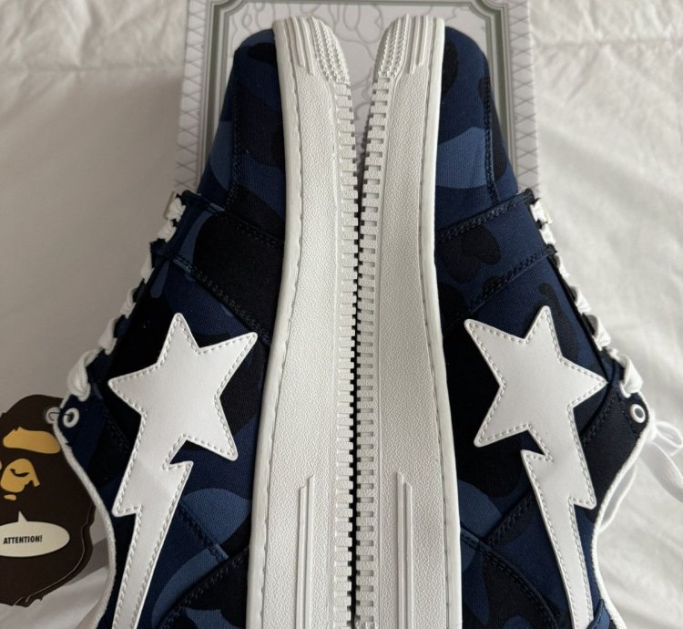 Bape Sta Canvas Navy Camo Size 9 5
