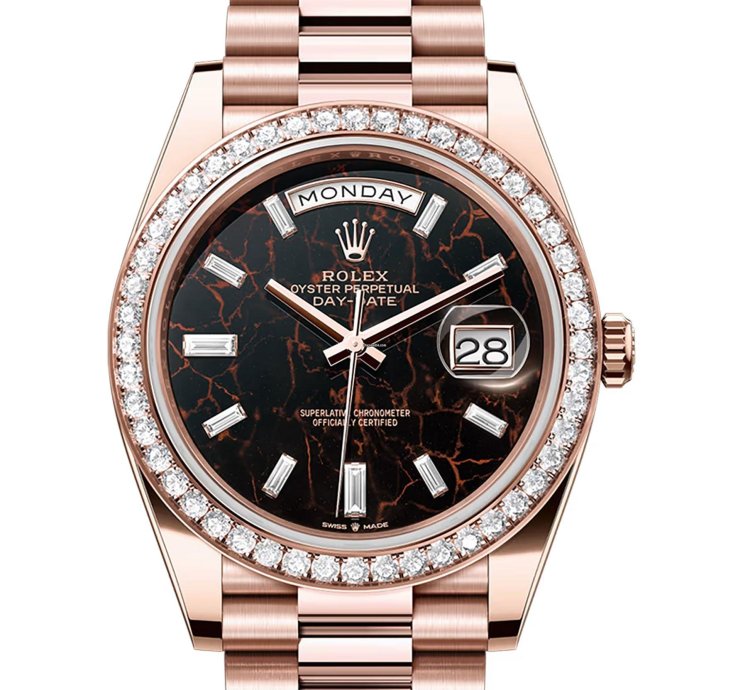Rolex Day-date 40 40mm 18k Everose Gold President Eisenkiesel Diamond Dial Bezel