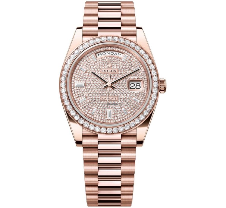 Rolex Day-date 40 40mm 228345rbr-0002 Rose Gold With Pave Diamond Dial Presidential Watch 2024