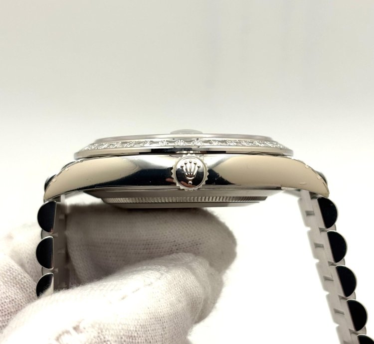 Rolex Day-date 40 40mm Platinum Ice Blue Arabic Dial Diamond Baguette Bezel 228396tbr 2022