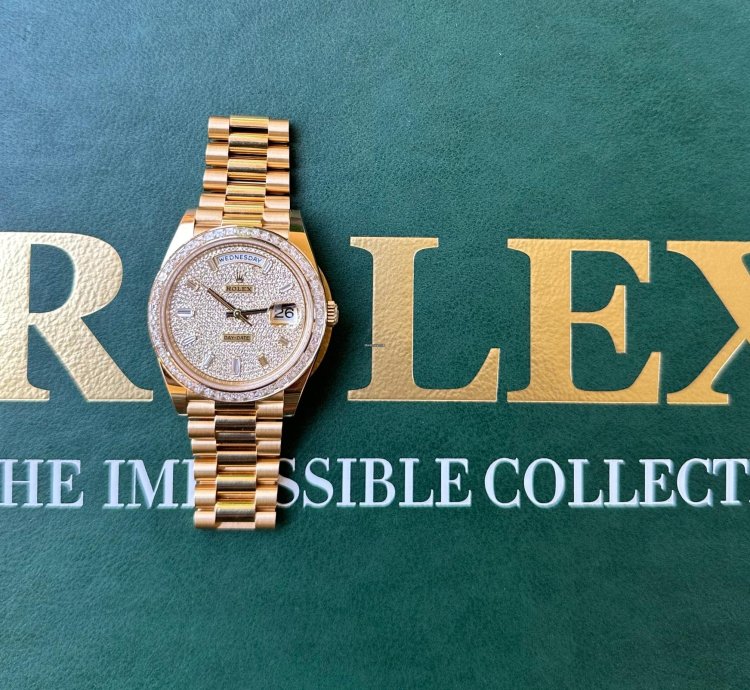 Rolex Day-date 40 Edition Sp Cial Day Date Or Jaune Pav Diamants Baguette