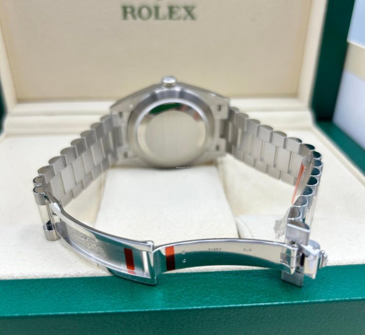 Rolex Day-date 40 Ice Blue Arabic President 228206 Platinum New Full Set New