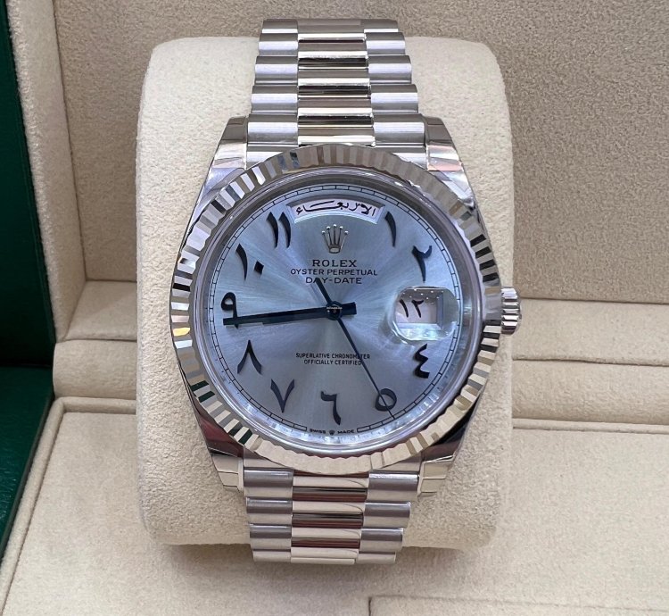 Rolex Day-date 40 Ice Blue Dial With Arabic Numerals Calendar Full Platinum