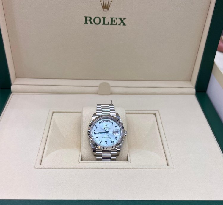 Rolex Day-date 40 Ice Blue Dial With Arabic Numerals Calendar Full Platinum