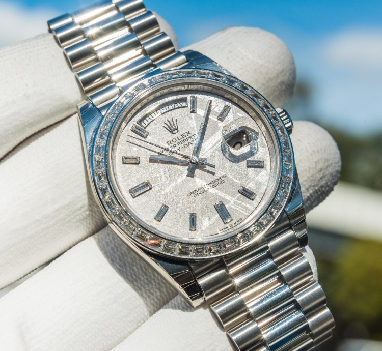 Rolex Day-date 40 Meteorite Diamond Set Dial - Diamond Baguette
