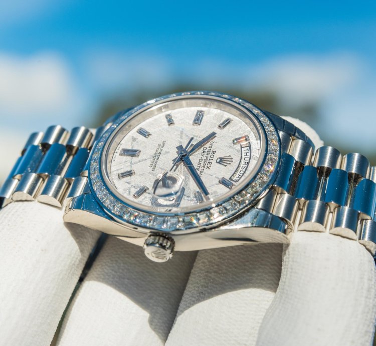 Rolex Day-date 40 Meteorite Diamond Set Dial - Diamond Baguette