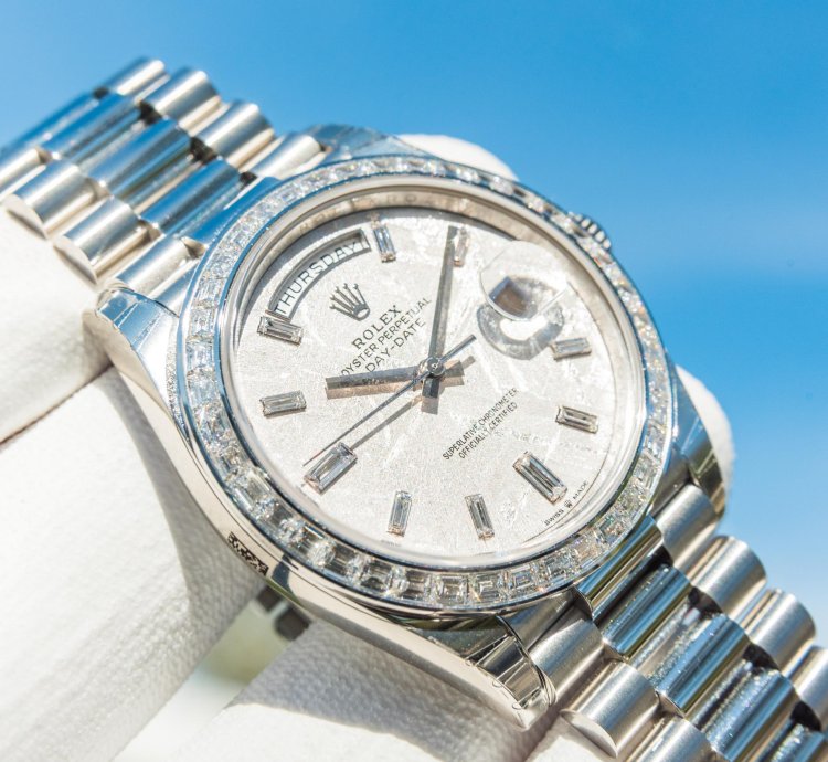 Rolex Day-date 40 Meteorite Diamond Set Dial - Diamond Baguette